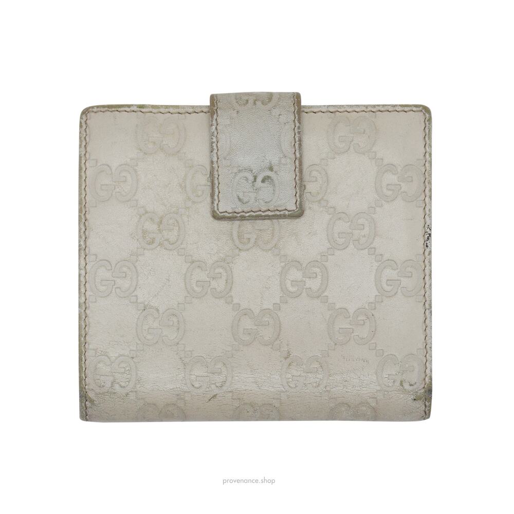 🔴 Gucci Trifold Wallet - Chalk Guccissima Leather - Picture 2 of 10